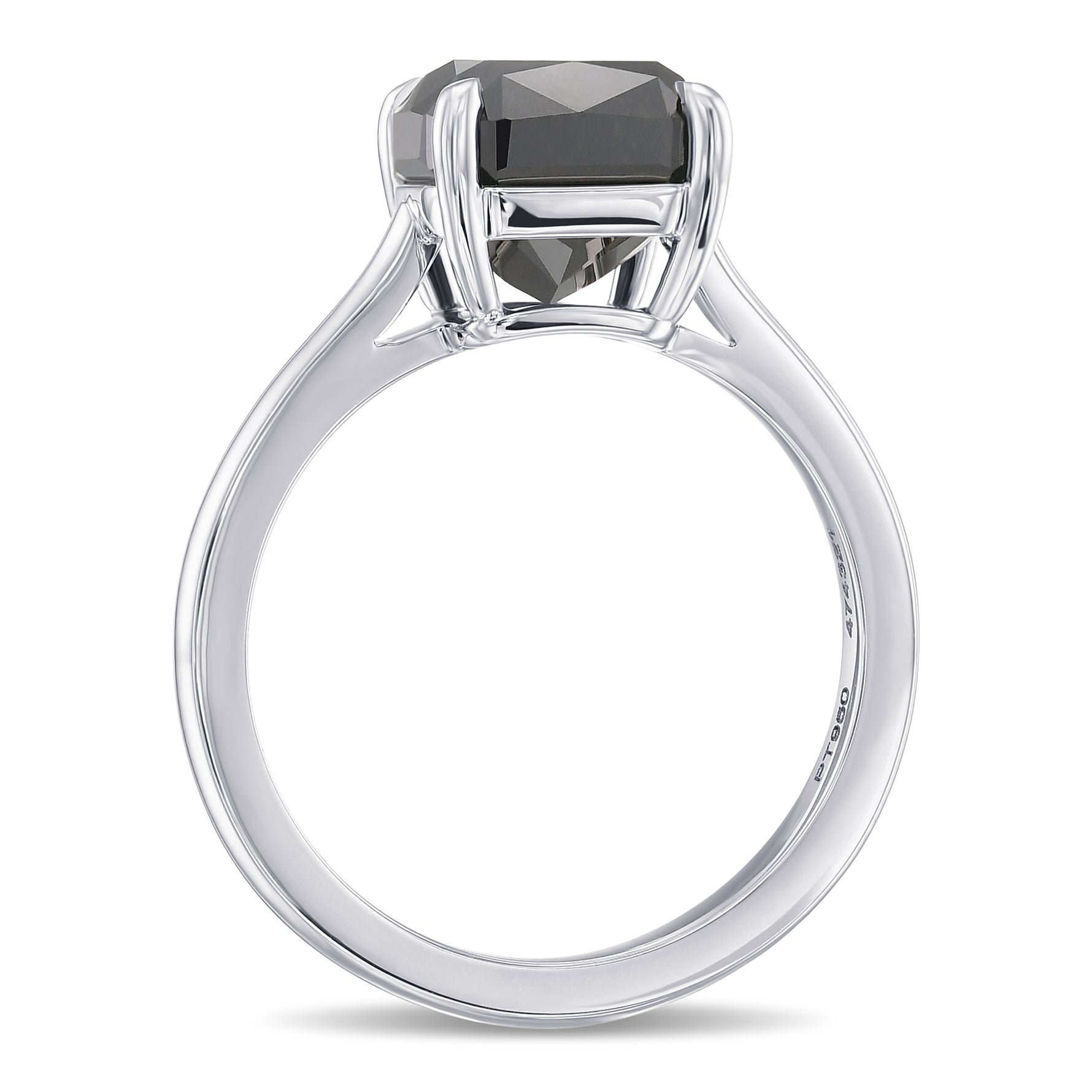 Fancy Black Cushion Solitaire Diamond Ring