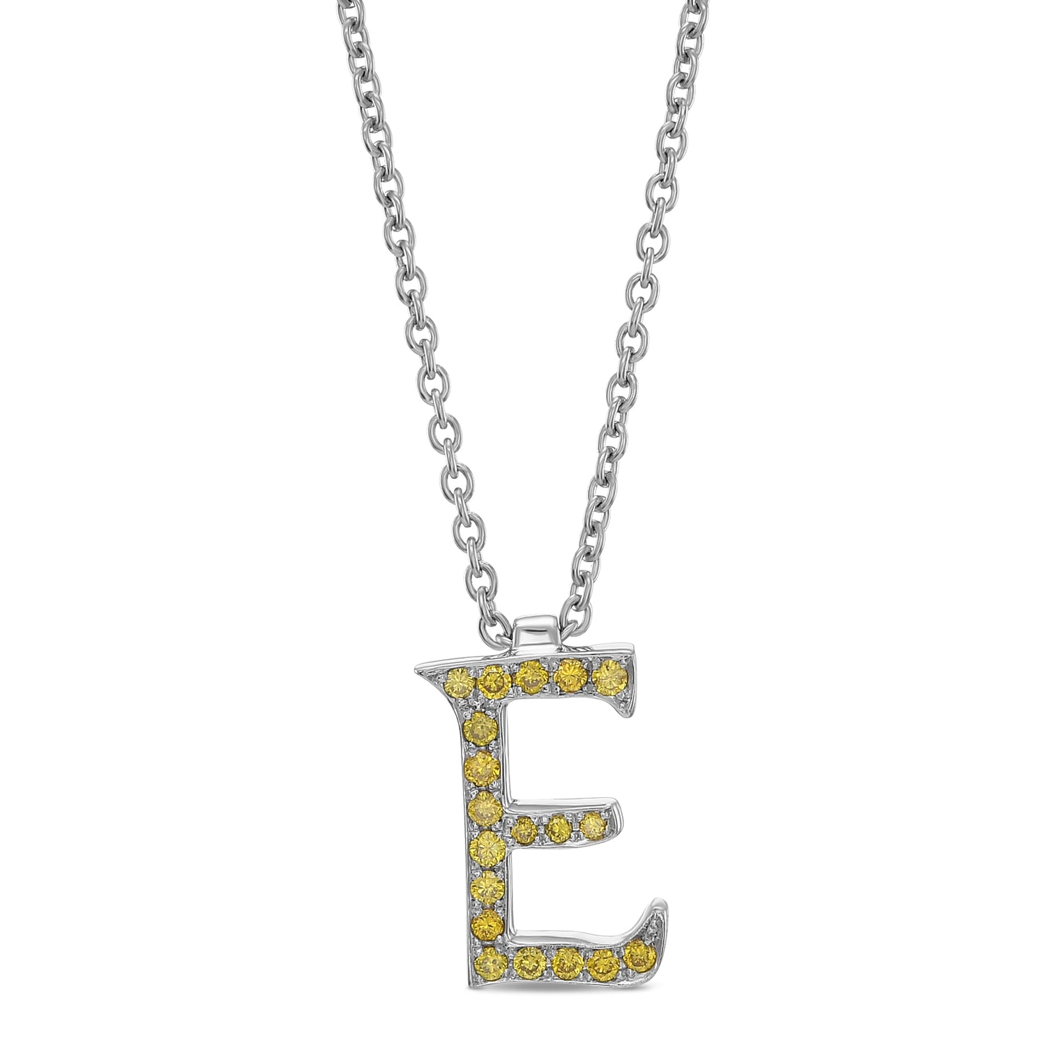  Fancy Vivid Yellow "E" Letter Pendant