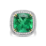 Colombian Emerald MUZO Extraordinary Halo Ring
