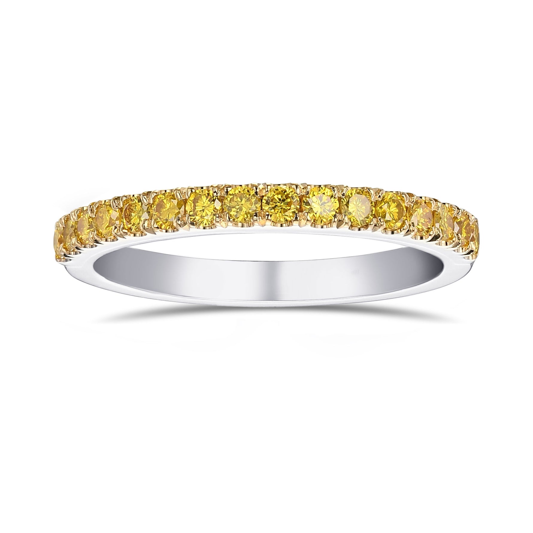 Canary Fancy Vivid Yellow Diamond Half Eternity Wedding Band