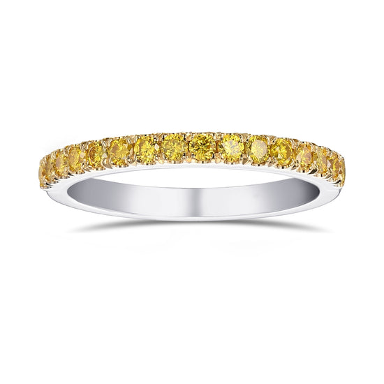 Canary Fancy Vivid Yellow Diamond Half Eternity Wedding Band