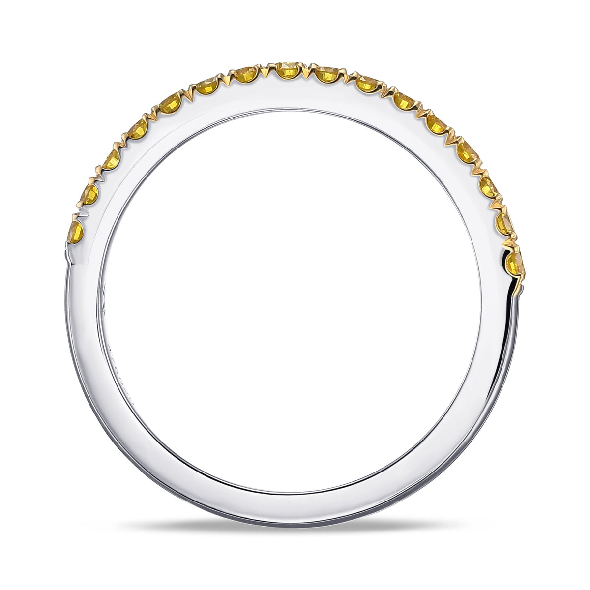 Canary Fancy Vivid Yellow Diamond Half Eternity Wedding Band