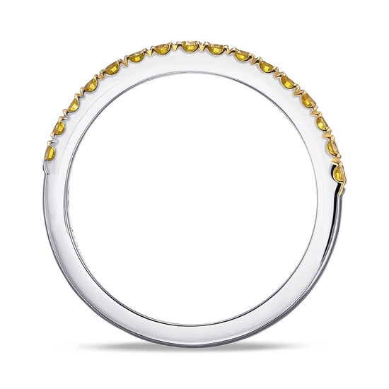 Canary Fancy Vivid Yellow Diamond Half Eternity Wedding Band