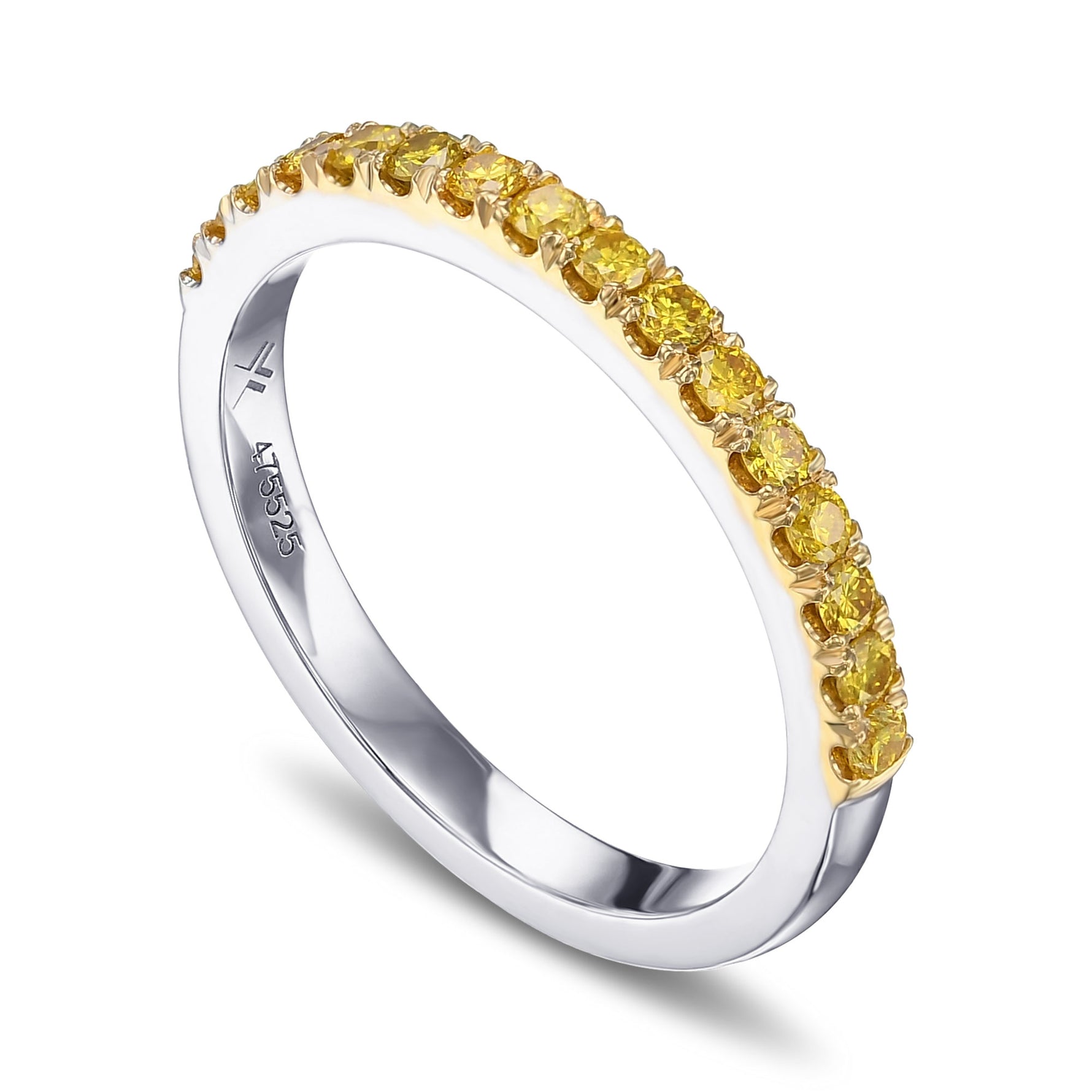 Canary Fancy Vivid Yellow Diamond Half Eternity Wedding Band