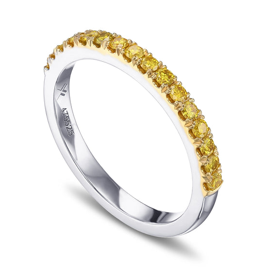 Canary Fancy Vivid Yellow Diamond Half Eternity Wedding Band