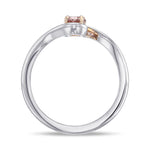 Fancy Deep Orangy Pink Oval Solitaire Crossover Diamond Ring