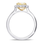 Fancy Yellow Cushion Halo Diamond Ring