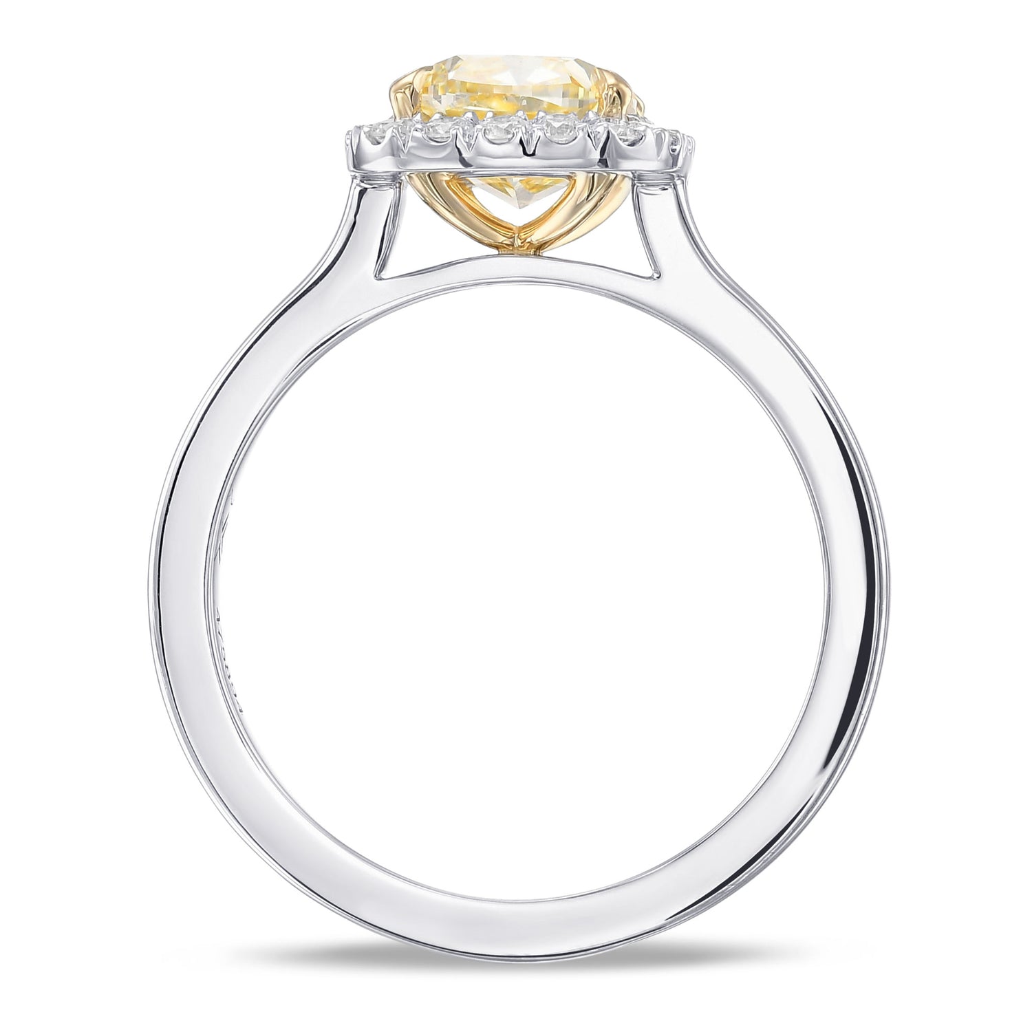 Fancy Yellow Cushion Halo Diamond Ring