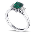 Colombian Emerald & Diamond 3-stone Engagement & Wedding Ring Set