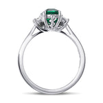 Colombian Emerald & Diamond 3-stone Engagement & Wedding Ring Set