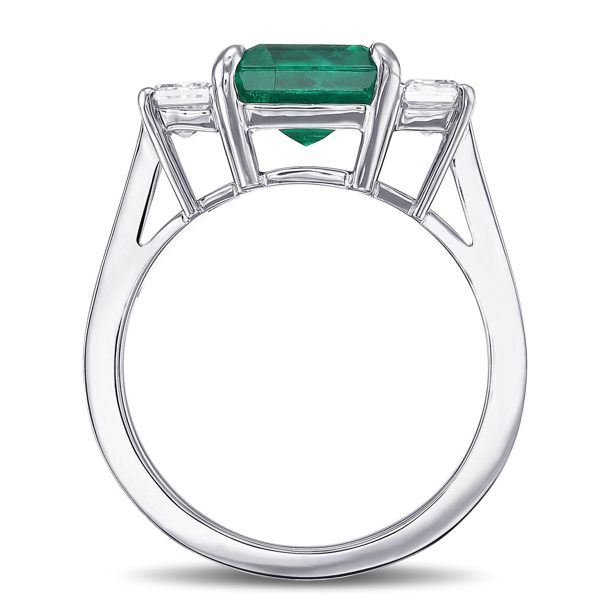Colombian Emerald and Diamond 3-stone Ring