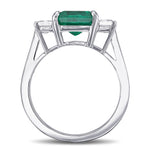 Colombian Emerald and Diamond 3-stone Ring