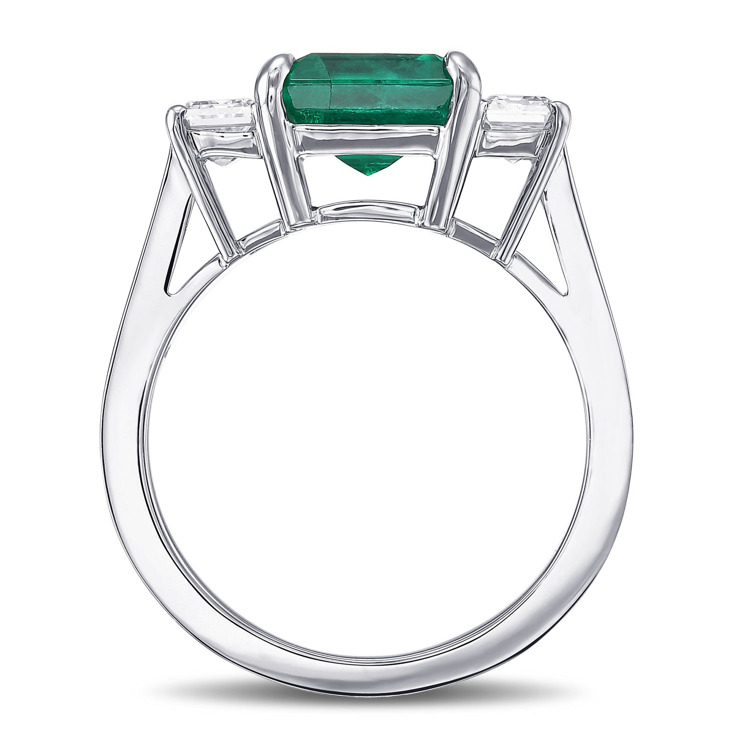 Colombian Emerald and Diamond 3-stone Ring
