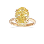 Fancy Intense Yellow Oval Solitaire Diamond Ring