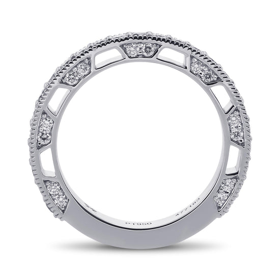 Fancy Greenish Yellow & Colorless Diamond Wedding Band