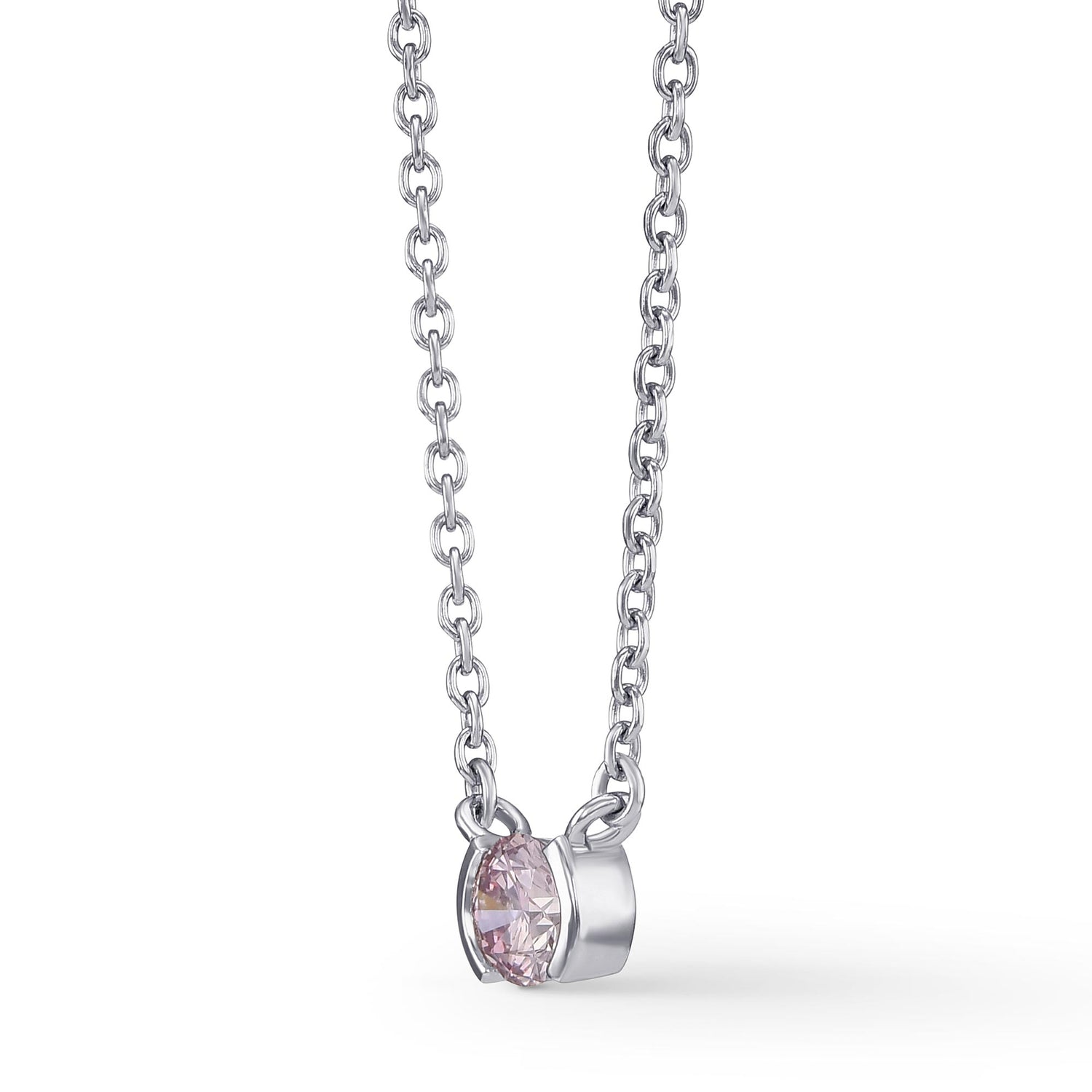 Argyle Fancy Light Pink Round Solitaire Diamond Pendant