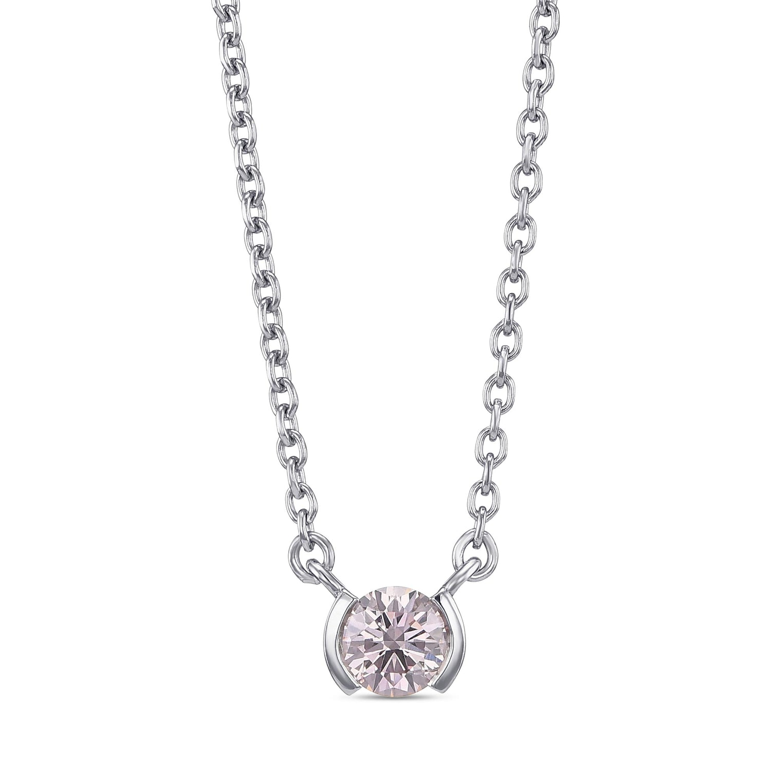 Argyle Fancy Light Pink Round Solitaire Diamond Pendant