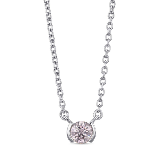 Argyle Fancy Light Pink Round Solitaire Diamond Pendant