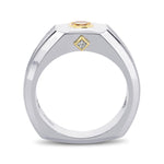 Fancy Intense Orange Yellow Radiant Gents diamond ring