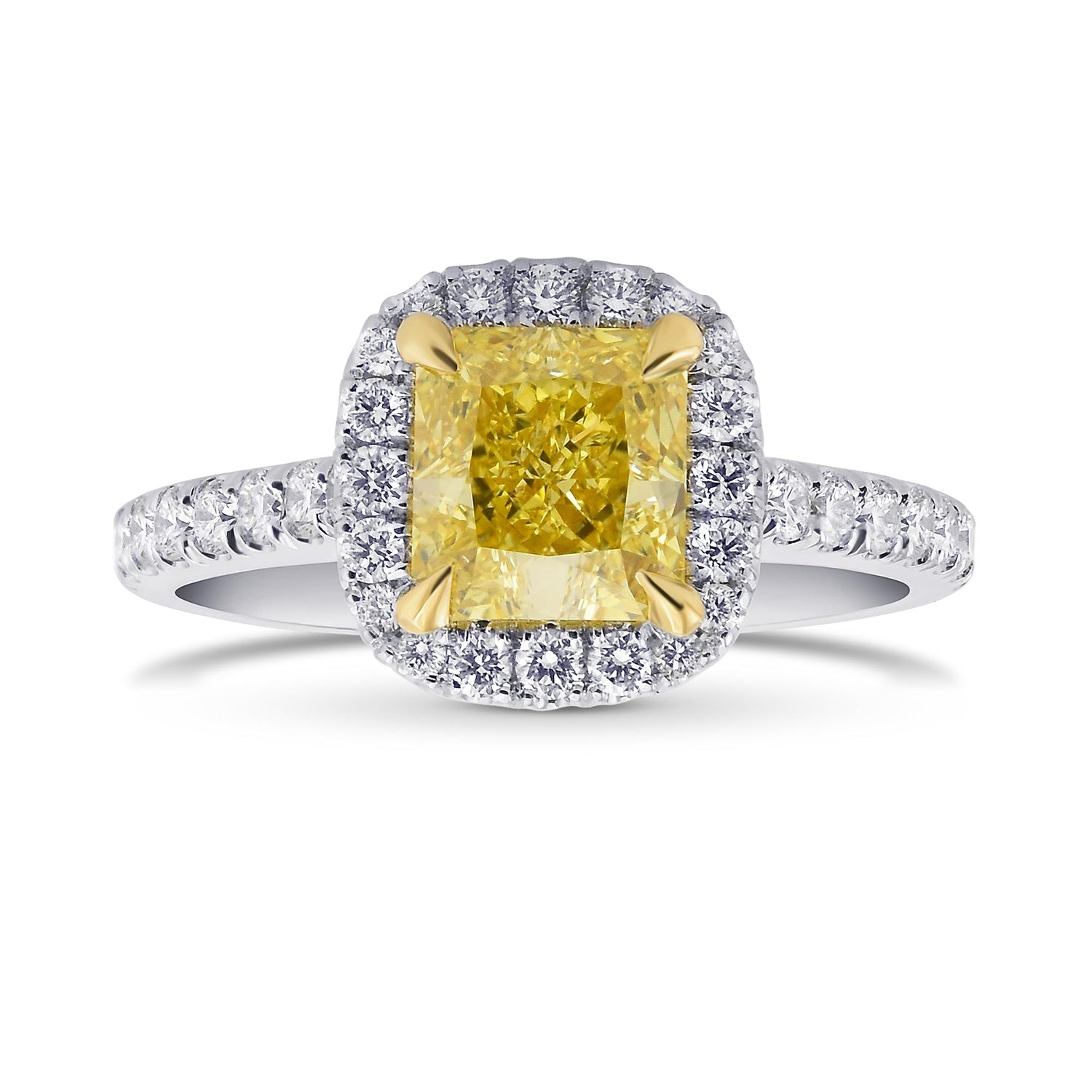 Fancy Intense Yellow Radiant Halo Ring