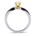 Fancy Light Yellow Radiant Side-stone Diamond Ring
