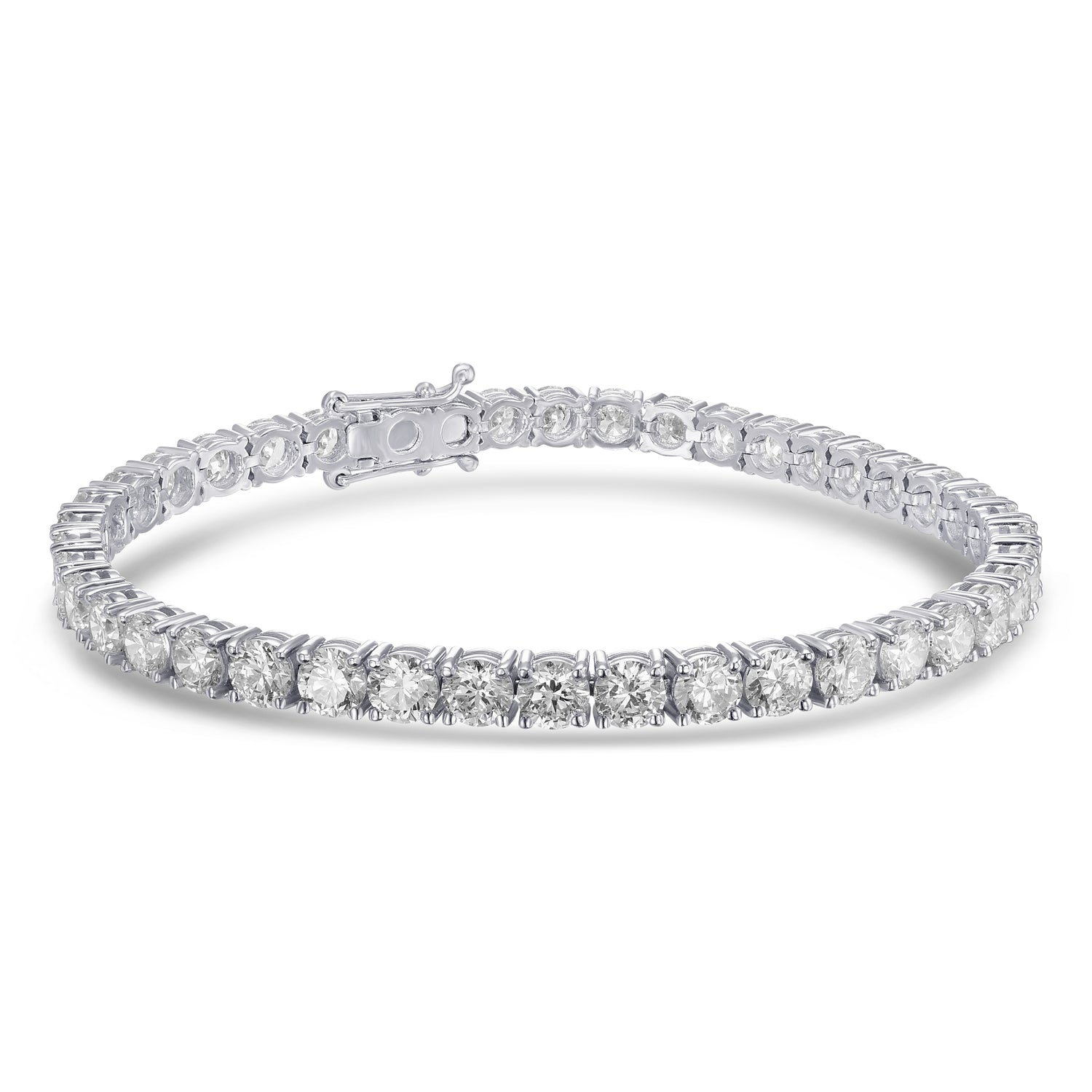 Colorless Round Brilliant Diamond Tennis Bracelet