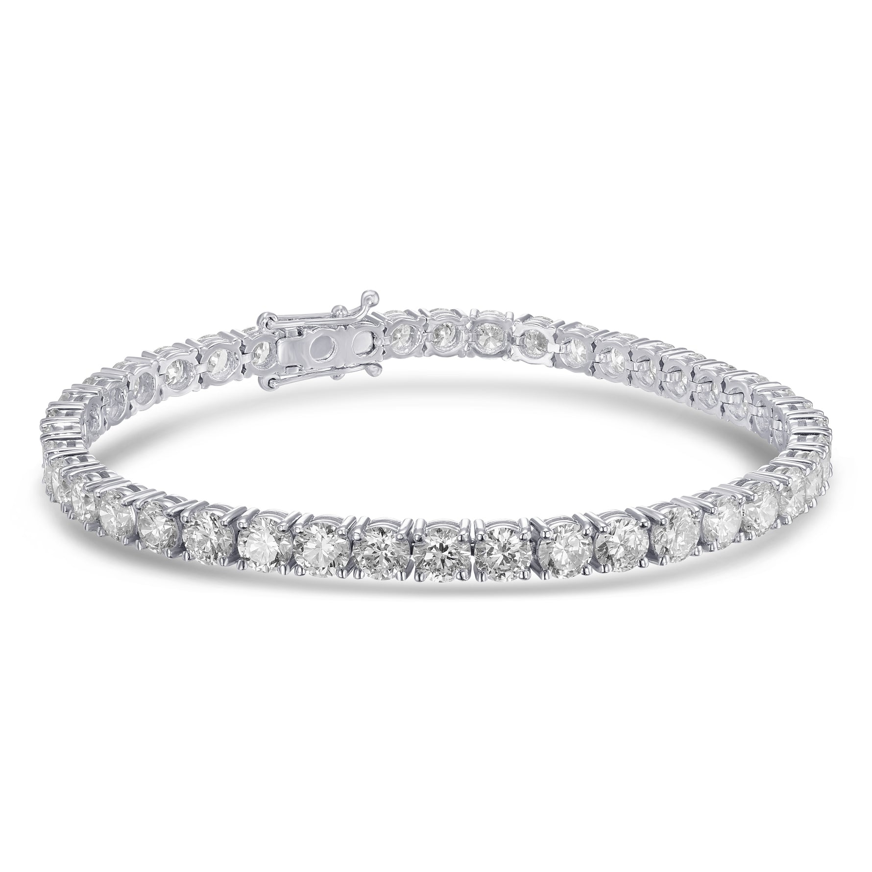 Colorless Round Brilliant Diamond Tennis Bracelet