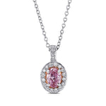 Argyle Fancy Intense Purplish Pink Oval Diamond Halo Pendant