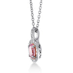 Argyle Fancy Intense Purplish Pink Oval Diamond Halo Pendant
