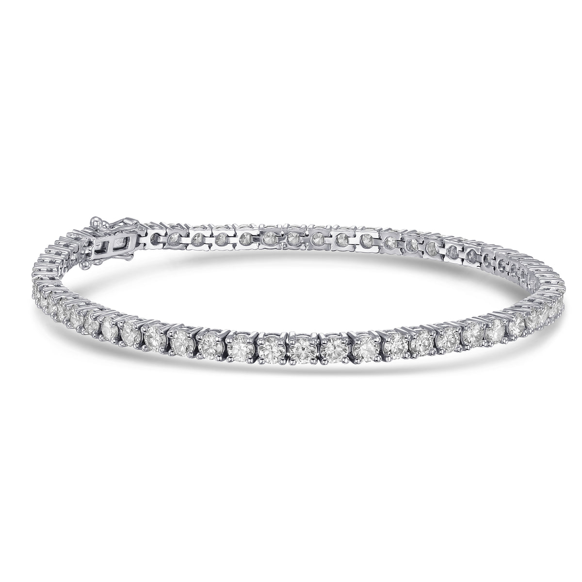 Colorless Round Brilliant Diamond Tennis Bracelet