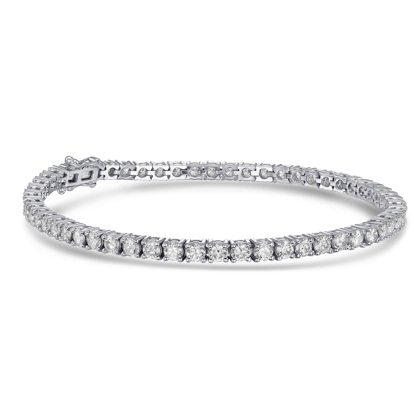 Colorless Round Brilliant Diamond Tennis Bracelet