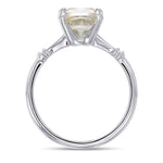 Fancy Gray Greenish Yellow Cushion Solitaire Ring