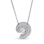 Spiral Round Diamond Pendant