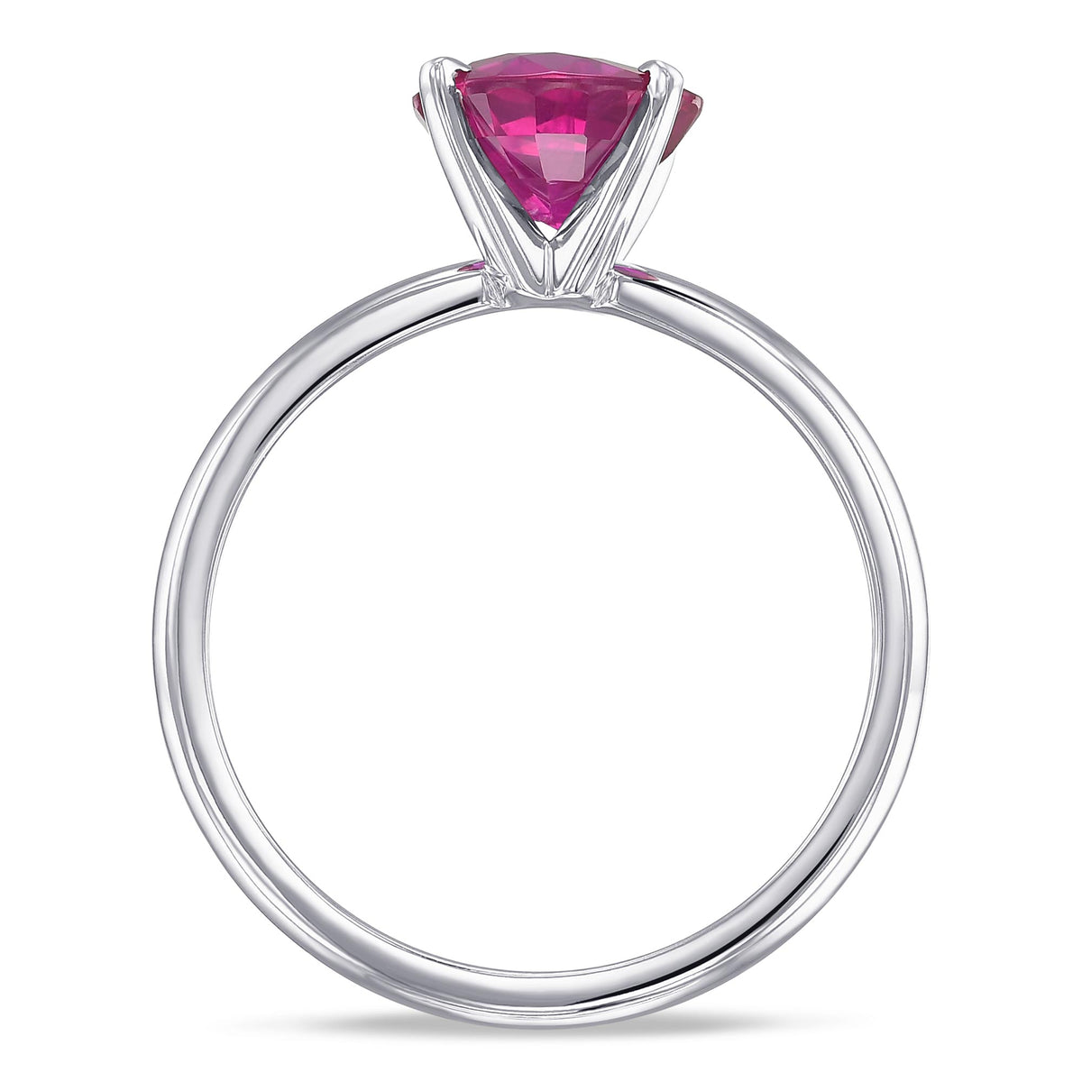 Round Pigeon Blood Burmese Ruby Solitaire Ring 
