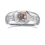 Fancy Light Purplish Pink Cushion Diamond Men's Ring
