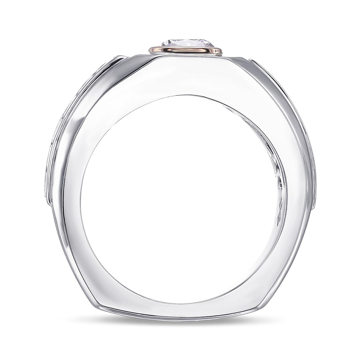 Fancy Light Purplish Pink Cushion Diamond Men's Ring