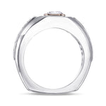 Fancy Light Purplish Pink Cushion Diamond Men's Ring