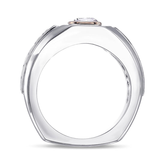 Fancy Light Purplish Pink Cushion Diamond Men's Ring