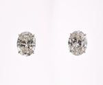 10CT+ J Color Oval Stud Earrings 
