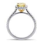 Fancy Intense Yellow Cushion Halo Diamond Ring