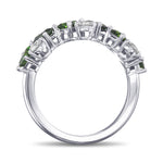 Green Tourmaline and Diamond Band Ring