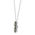 Green Tourmaline and Diamond Drop Pendant