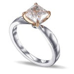 Very Light Pink Radiant Solitaire Diamond Ring