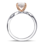 Very Light Pink Radiant Solitaire Diamond Ring