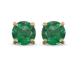 Round Emerald Stud Earrings