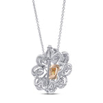 Fancy Vivid Yellowish Orange Radiant Diamond Pin & Pendant