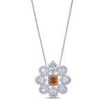 Fancy Vivid Yellowish Orange Radiant Diamond Pin & Pendant