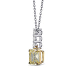 Fancy Intense Yellow Radiant Diamond Drop Pendant
