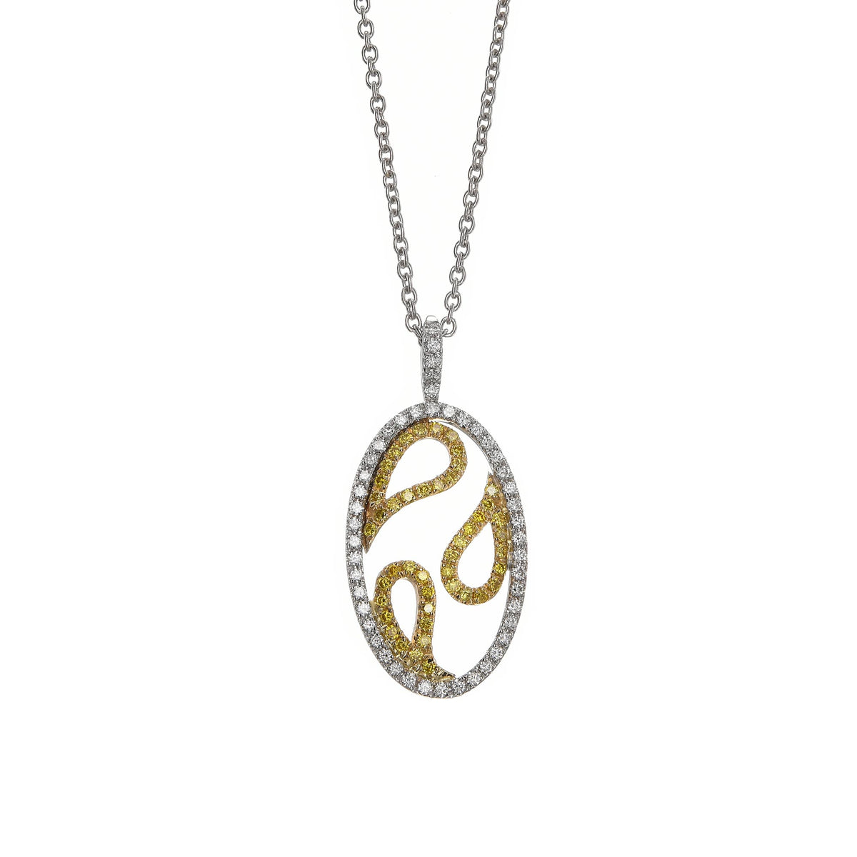  Fancy Intense Yellow & Colorless Diamond Pendant