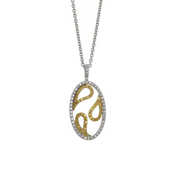  Fancy Intense Yellow & Colorless Diamond Pendant